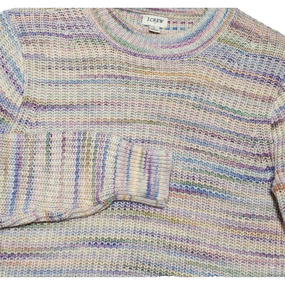 J CREW Sweater Womens S Space Dyed Boxy Multicolor‎ Knit Pullover Preppy Classic